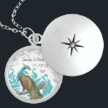 Wedding Vintage Peacock Anniversary Necklace<br><div class="desc">Wedding Keepsake Wedding Party Necklaces - to change background colour - click customise - click edit - choose last tool in drop down menu and choose from one of the colours shown or enter your rgb hex code for your custom wedding colour- to change font colour select the text you...</div>