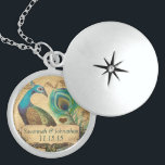 Wedding Vintage Peacock  Anniversary Necklace<br><div class="desc">Keepsake Necklaces Choose either Silver Plated Gold Finish or Sterling Silver Unique Personalised Custom 1st Christmas Gift Wedding Keepsake Wedding Party Necklaces - to change background colour - click customise - click edit - choose last tool in drop down menu and choose from one of the colours shown or enter...</div>