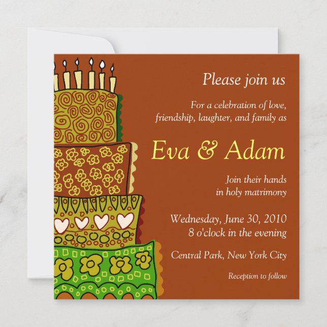 Wedding Vintage Square Invitation (Front)