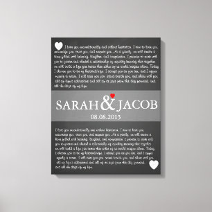 Wedding vow canvas print anniversary gift