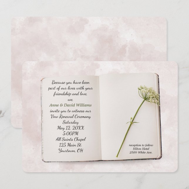 Wedding Vow Renewal Book Invite (Front/Back)