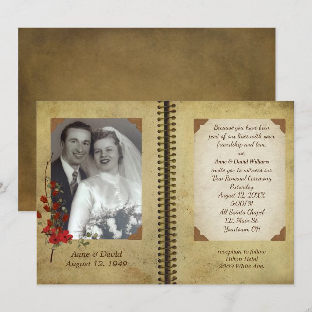 Wedding Vow Renewal Book Invite (Front/Back)