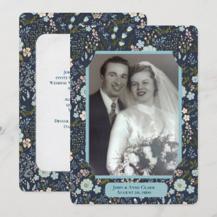 Wedding Vow Renewal Ceremony floral photo frame Invitation