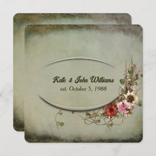 Wedding Vow Renewal floral frame Invitation