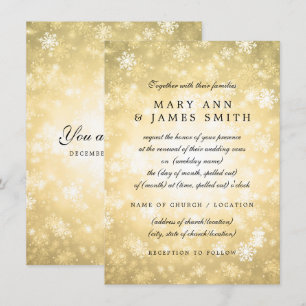 Wedding Vow Renewal Gold Winter Wonderland Sparkle Invitation