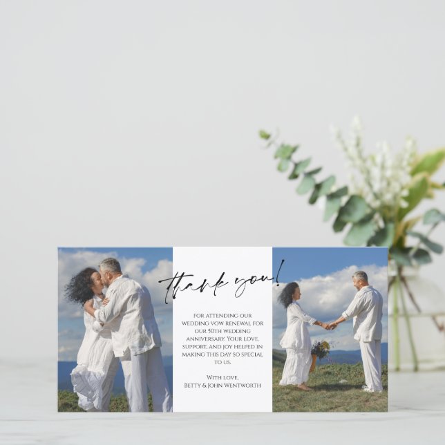 Wedding Vow Renewal Photo Thank You (Standing Front)