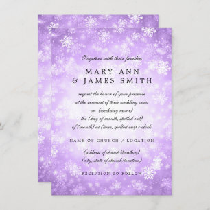 Wedding Vow Renewal Purple Winter Wonderland Invitation