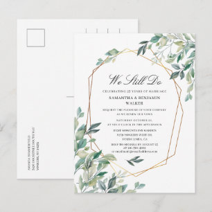 Wedding Vow Renewal Script Eucalyptus Anniversary Invitation Postcard