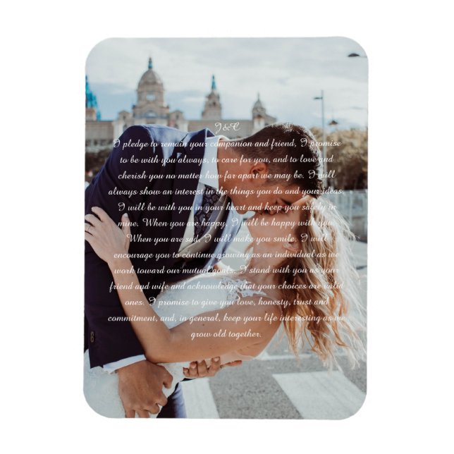 Wedding Vows Faux Wrapped Canvas Print Magnet (Vertical)