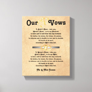 Wedding Vows on Canvas Print