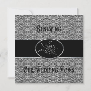 Wedding Vows Renewal Invitation - Black/Silver