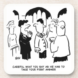 Wedding Vows Vicar and Best Man. Funny Joke on a Coaster
