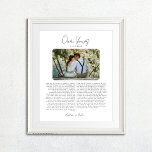 Wedding Vows with Photo Anniversary Gift Poster<br><div class="desc">Celebrate your special moments with our Custom Wedding Vows with Photo Print. This elegant wedding vows photo poster makes an ideal wedding gift, 1st anniversary gift, or keepsake. Upload your favourite wedding photo to be transformed into a sleek, minimalistic style that complements any decor. Personalise the template with your wedding...</div>