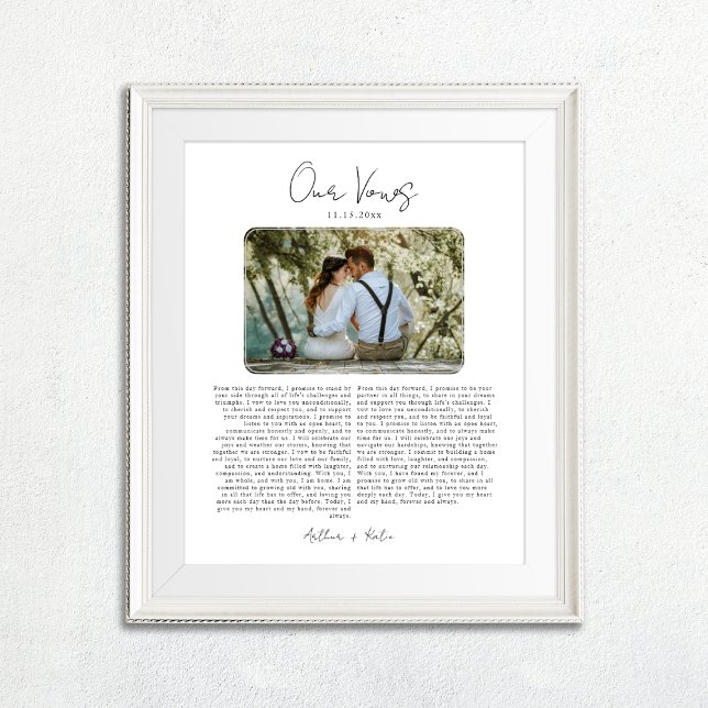 Wedding Vows with Photo Anniversary Gift Poster (Creator Uploaded)