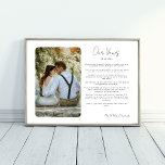 Wedding Vows with Photo Anniversary Gift Printable Poster<br><div class="desc">Celebrate your special moments with our Custom Wedding Vows with Photo Print. This elegant wedding vows photo poster makes an ideal wedding gift, 1st anniversary gift, or keepsake. Upload your favourite wedding photo to be transformed into a sleek, minimalistic style that complements any decor. Personalise the template with your wedding...</div>