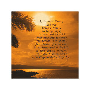 Wedding Vows Word Art Picture Canvas Print