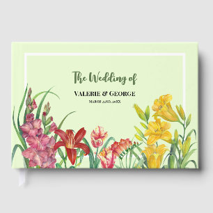 Wedding Warm Colour Floral Spring Blooms Guest Book
