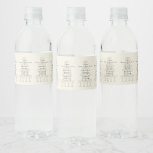 Wedding Water Bottle Label Champagne Glasses