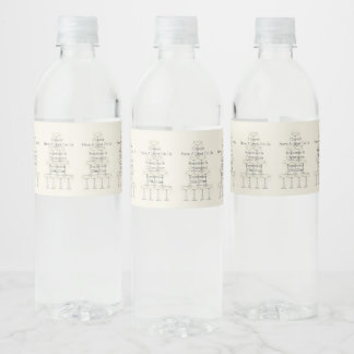Wedding Water Bottle Label Champagne Glasses