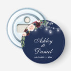 Wedding Watercolor Burgundy Blue Floral Lights