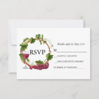 Wedding Watercolor Grape Vines Wreath
