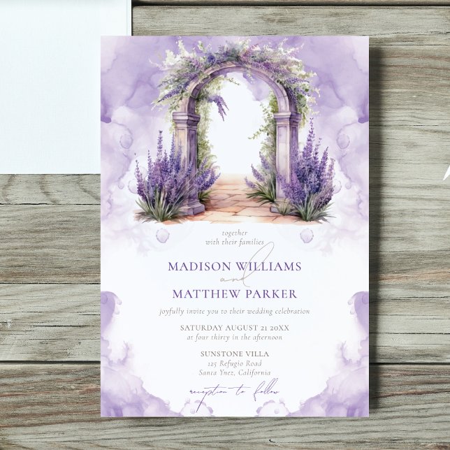 Wedding Watercolor Lavender Garden  Invitation (Creator Uploaded)