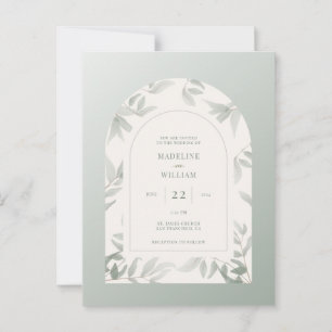 Wedding Watercolor Leaf Arch Postcard