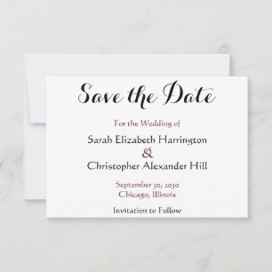 Wedding Watercolor Purple Jasmine Save the Date
