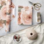 Wedding watercolor roses floral beige pretty cute wrapping paper<br><div class="desc">Wedding gift wrapping paper. Watercolor roses.</div>