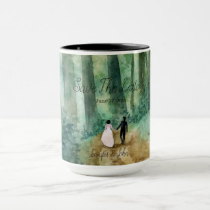 Wedding Watercolor woodland landscape Mug