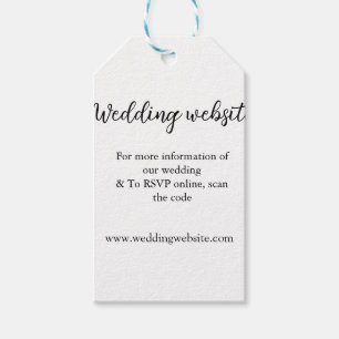 Wedding website add q r code couple name details  gift tags