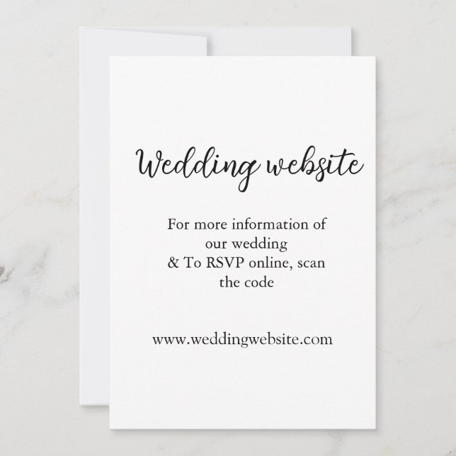 Wedding website add q r code couple name details  invitation (Front)