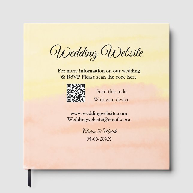 Wedding website add Q R code scan add name date ye Guest Book (Front)