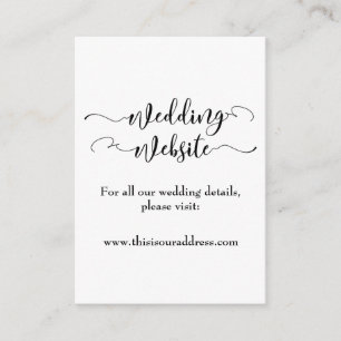Wedding Website Black Script & Your Photo Enclosure Card