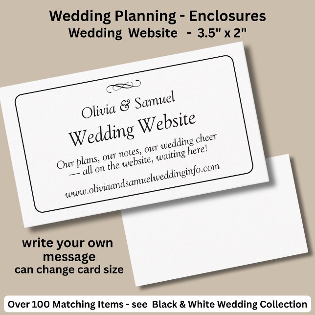 Wedding Website - Black White Infinity Scroll, Enclosure Card (Creator Uploaded)