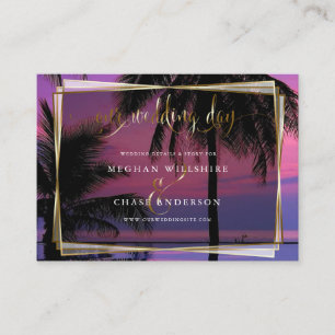 Wedding Website Cards Exotic Tropical Night