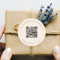 Wedding website cream QR details information rsvp