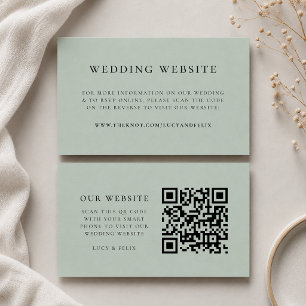 Wedding Website   Elegant Chic RSVP QR Code Enclosure Card
