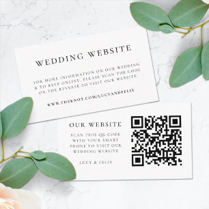 Wedding Website   Elegant Chic RSVP QR Code Enclosure Card