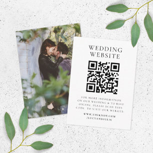 Wedding Website   Elegant Chic RSVP QR Code Photo Enclosure Card
