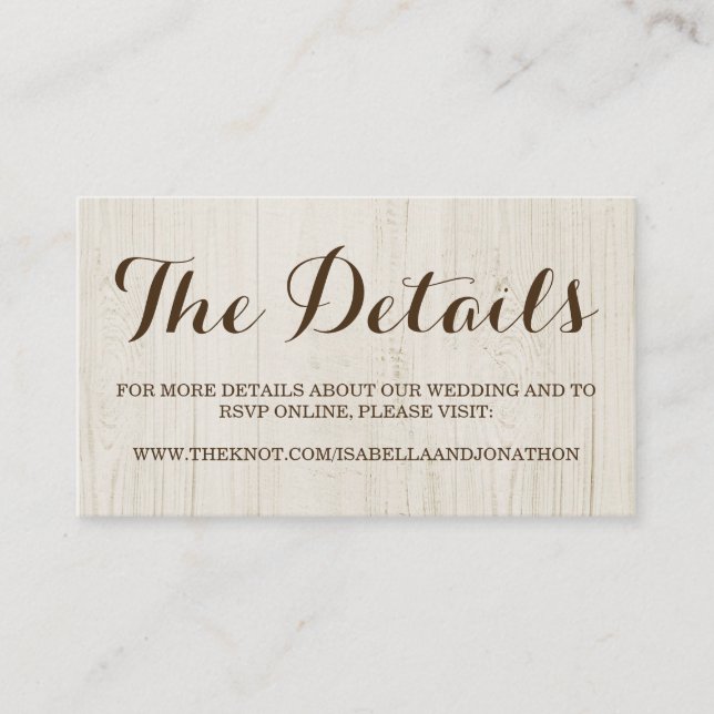 Wedding Website Enclosure Card (Front)
