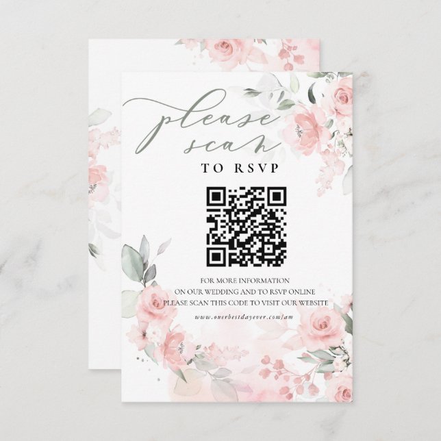 Wedding Website Enclosure Card QR Code RSVP Boho (Front/Back)