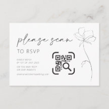 Wedding Website Enclosure Card QR Code RSVP Modern
