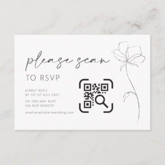 Wedding Website Enclosure Card QR Code RSVP Modern