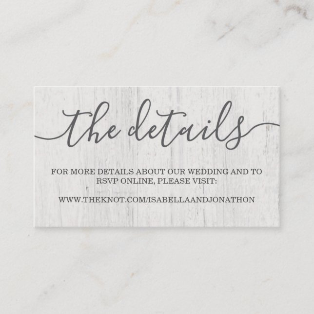 Wedding Website Enclosure Card | Rustic Romantic (Front)