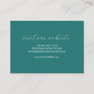Wedding Website Insert Card Green Script