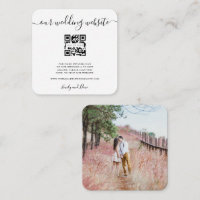 Wedding Website Insert Card QR CODE photo on back