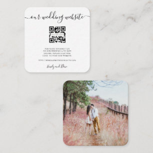 Wedding Website Insert Card QR CODE photo on back