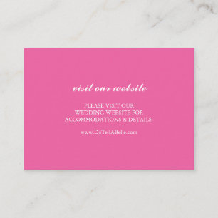 Wedding Website Insert Card Simple Fuchsia