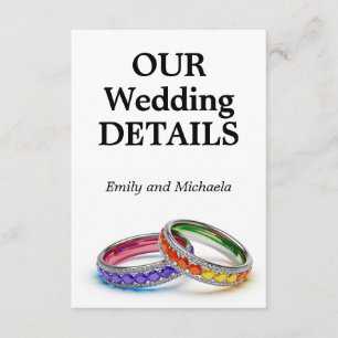 🌈  Wedding Website LGBTQ Intertwined in Pride Enclosure Card